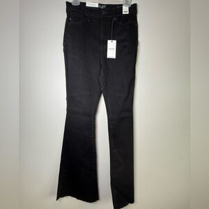Judy Blue Black Flare Jeans with Raw Hem Star stitch